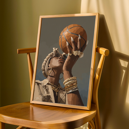 "Ball is Life" – Modern Afrocentric Poster