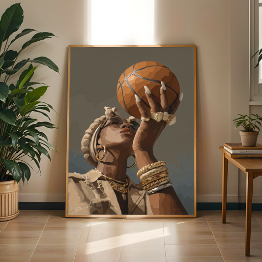 "Ball is Life" – Modern Afrocentric Poster