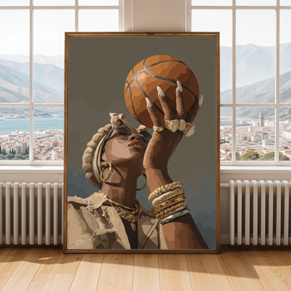 "Ball is Life" – Modern Afrocentric Poster