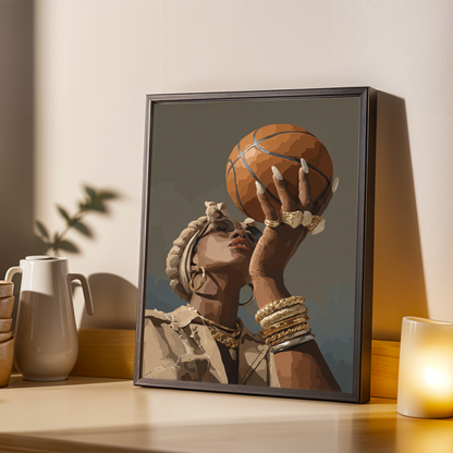 "Ball is Life" – Modern Afrocentric Poster