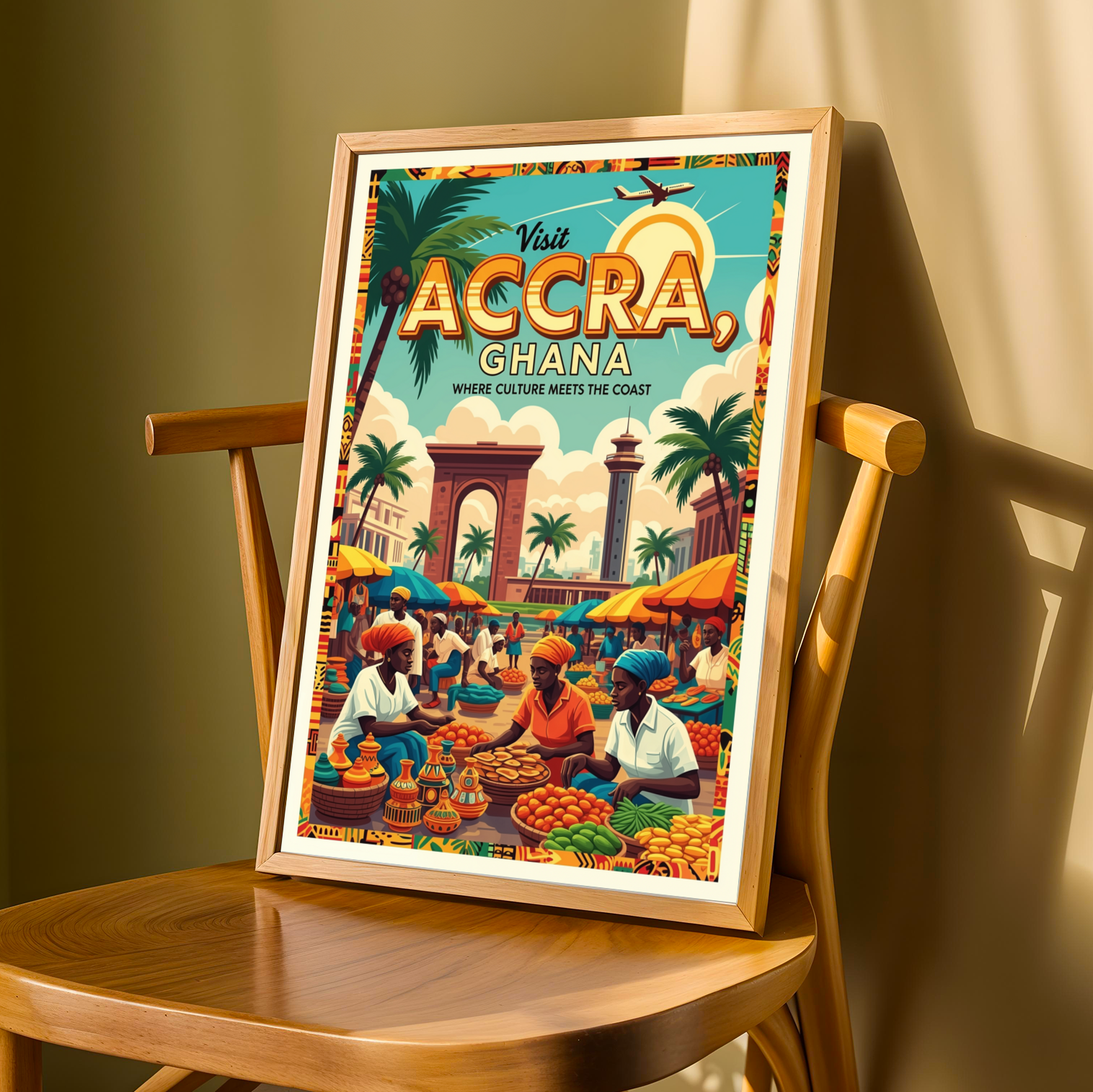 Accra, Ghana Reimagined Wall Art Print Soluna Soul