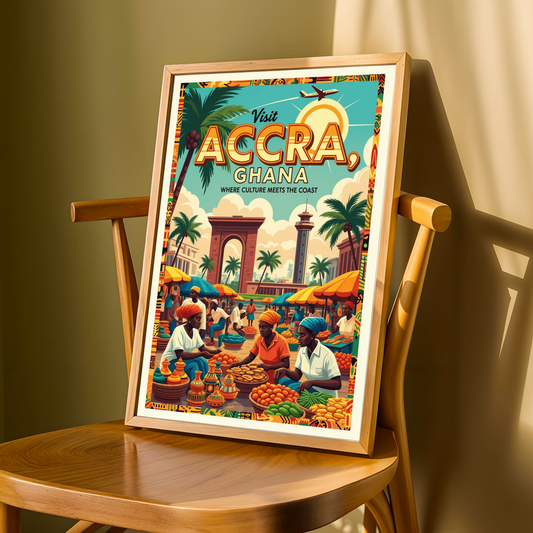 Accra, Ghana Reimagined Wall Art Print Soluna Soul