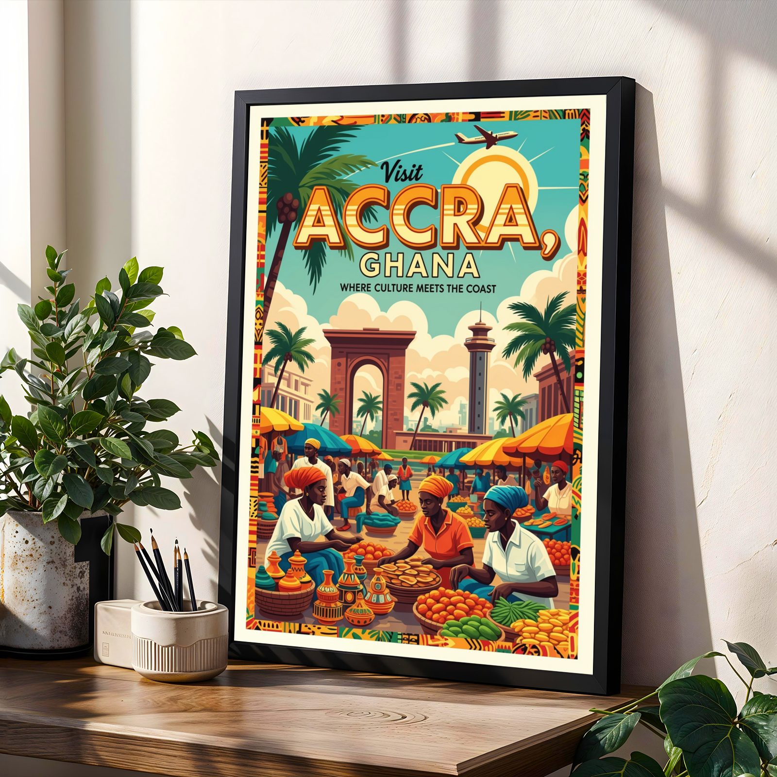 Accra, Ghana Reimagined Wall Art Print Soluna Soul