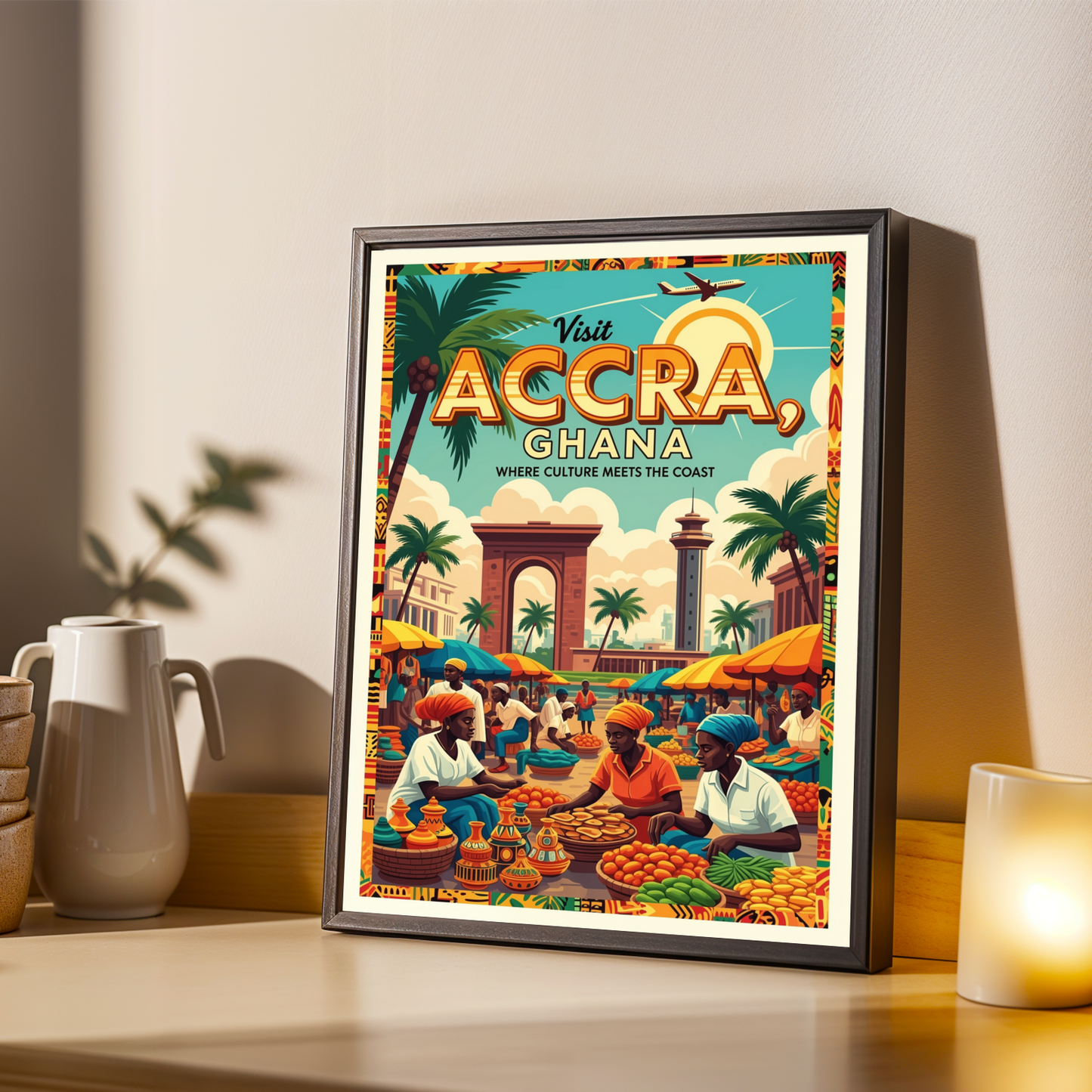 Accra, Ghana Reimagined Wall Art Print Soluna Soul