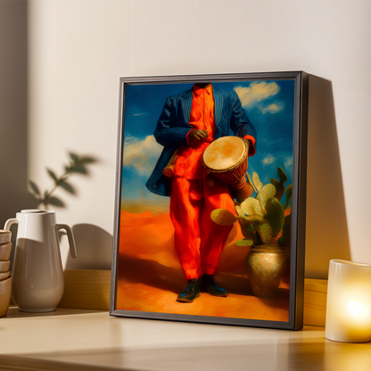 Nigerian Talking Drum Wall Art Print Soluna Soul