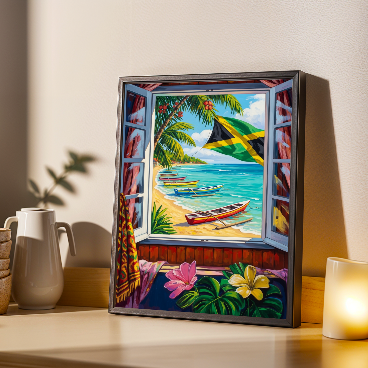 Matisse Inspired Carribean Beach Wall Art Print Soluna Soul
