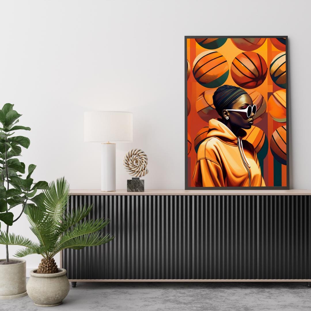 Basketball Wall Art | Afrocentric Woman In Hood...