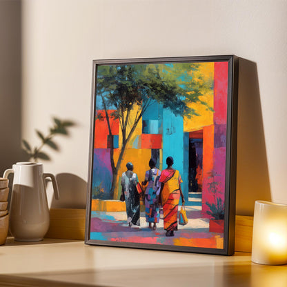 African Market Wall Art Print