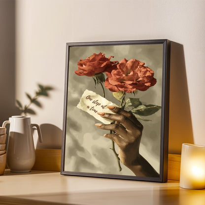 Red Roses Floral Wall Art Print