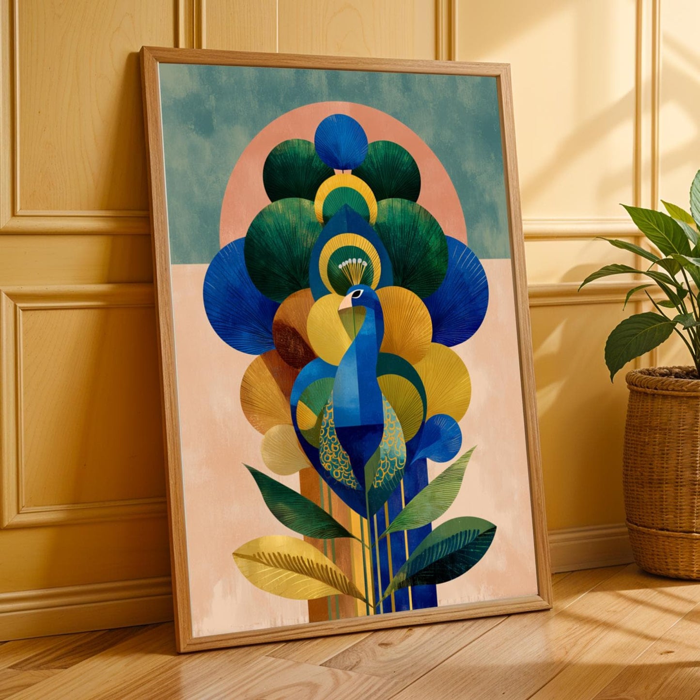 Stylized Peacock Wall Art Print