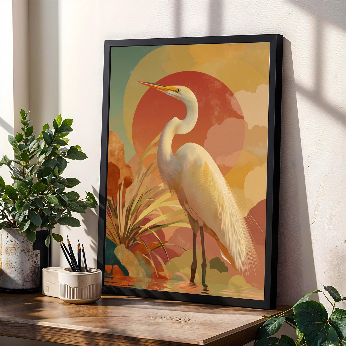 Majestic Egret Poster Wall Art Print