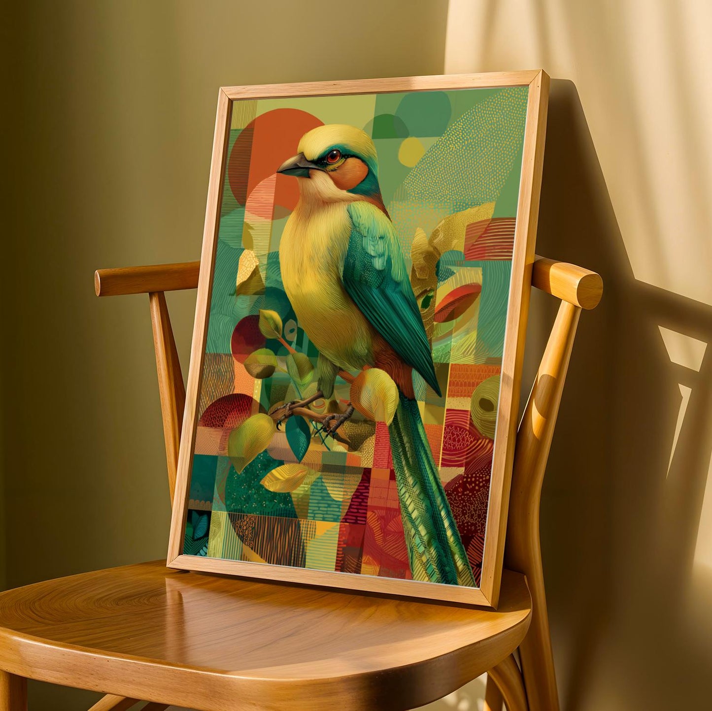 Weaver Bird Geometric Patterns Wall Art Print