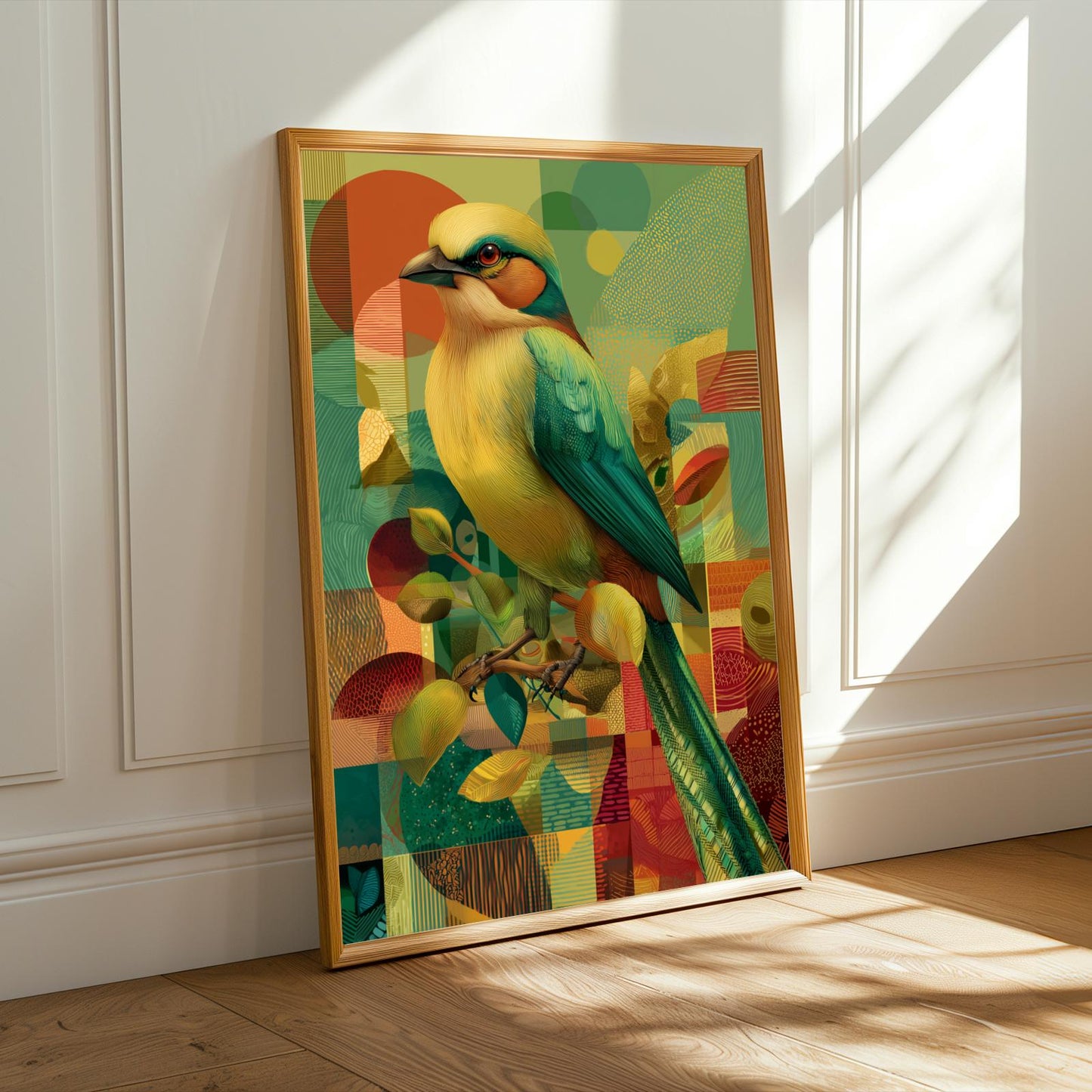 Weaver Bird Geometric Patterns Wall Art Print