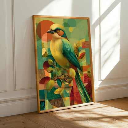 Weaver Bird Geometric Patterns Wall Art Print