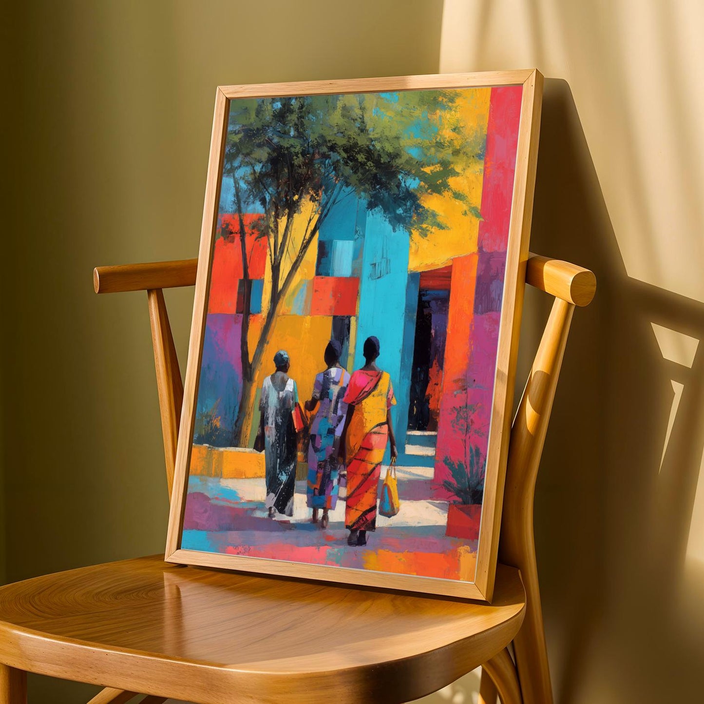 African Market Wall Art Print