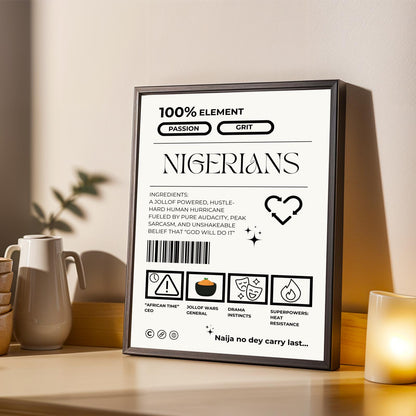 Nigerian Cultural Pride Wall Art Print