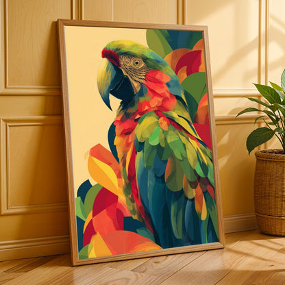 Colorful Tropical Parrot Wall Art Print