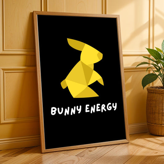 Bunny Energy Motivational Wall Art Print