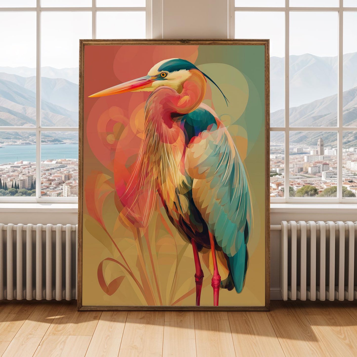 Abstract Heron Wall Art Print