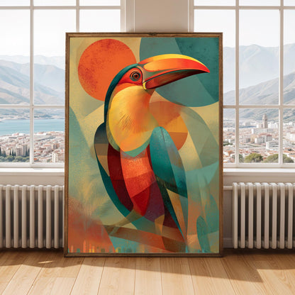 Geometric Toucan Wall Art Print