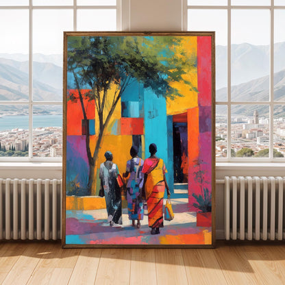 African Market Wall Art Print