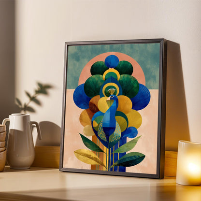 Stylized Peacock Wall Art Print