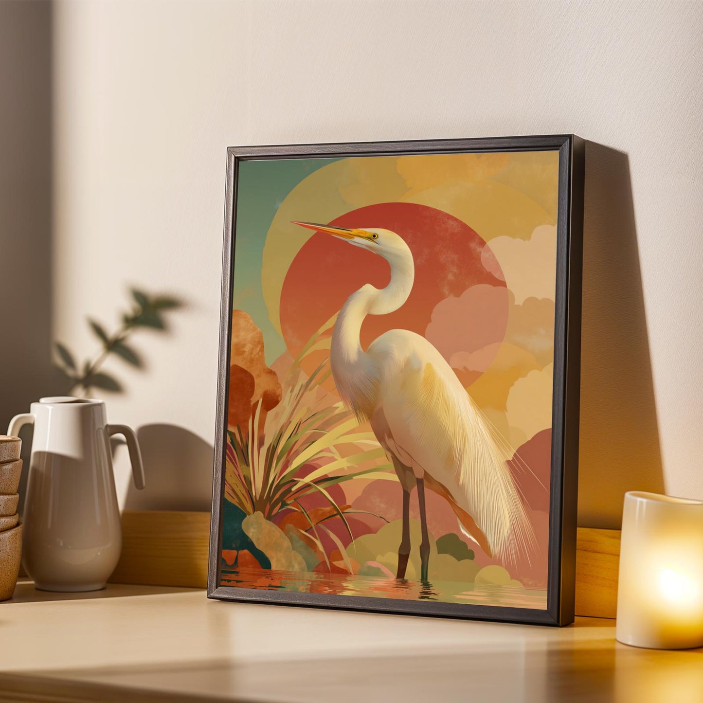 Majestic Egret Poster Wall Art Print