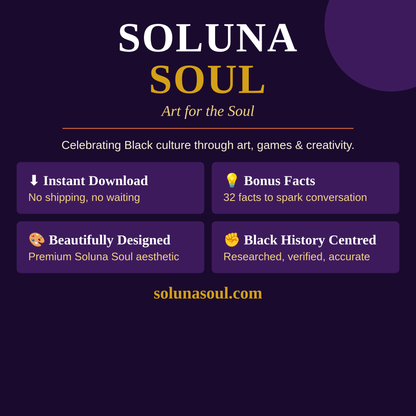 Black History Milestones Quiz | African American PowerPoint Trivia Soluna Soul