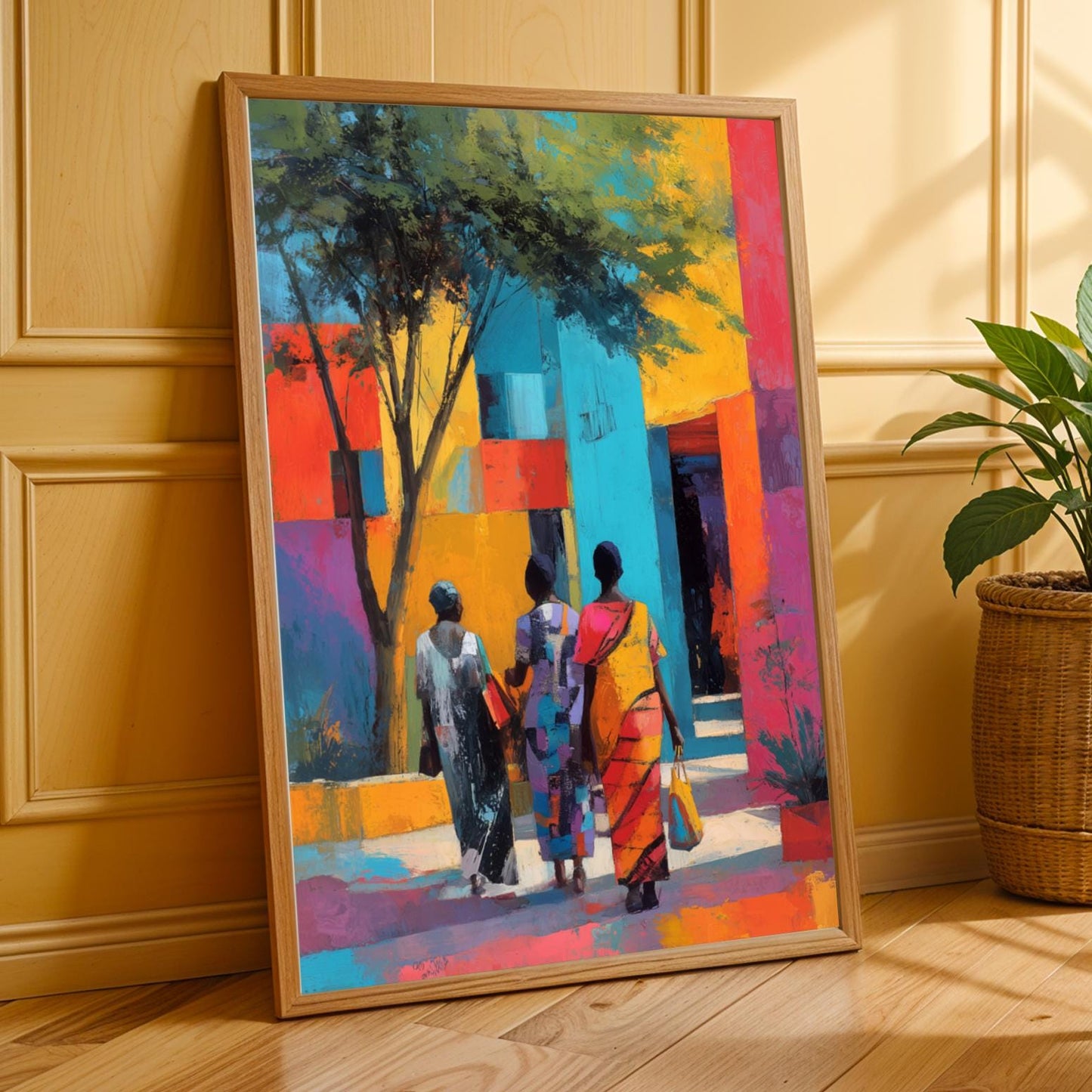 African Market Wall Art Print
