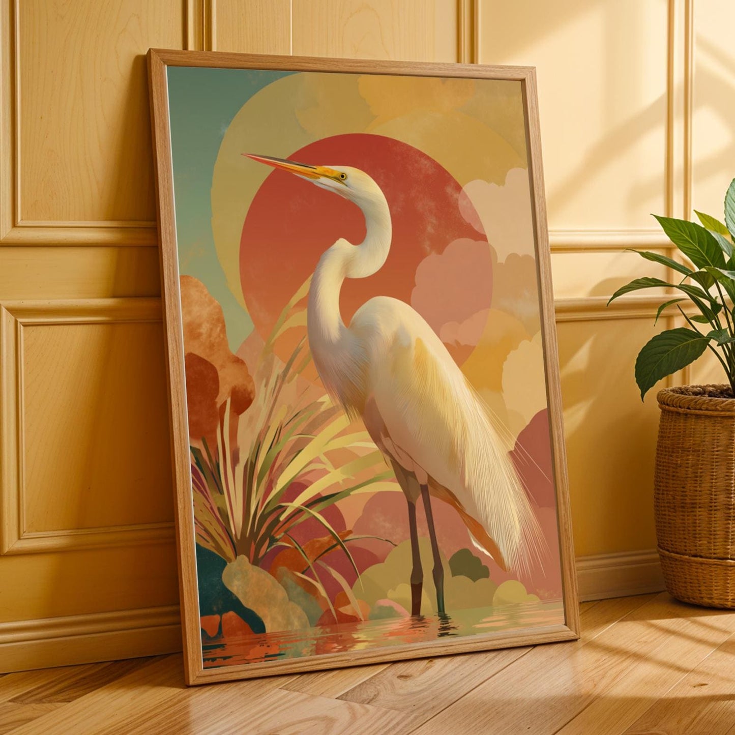 Majestic Egret Poster Wall Art Print