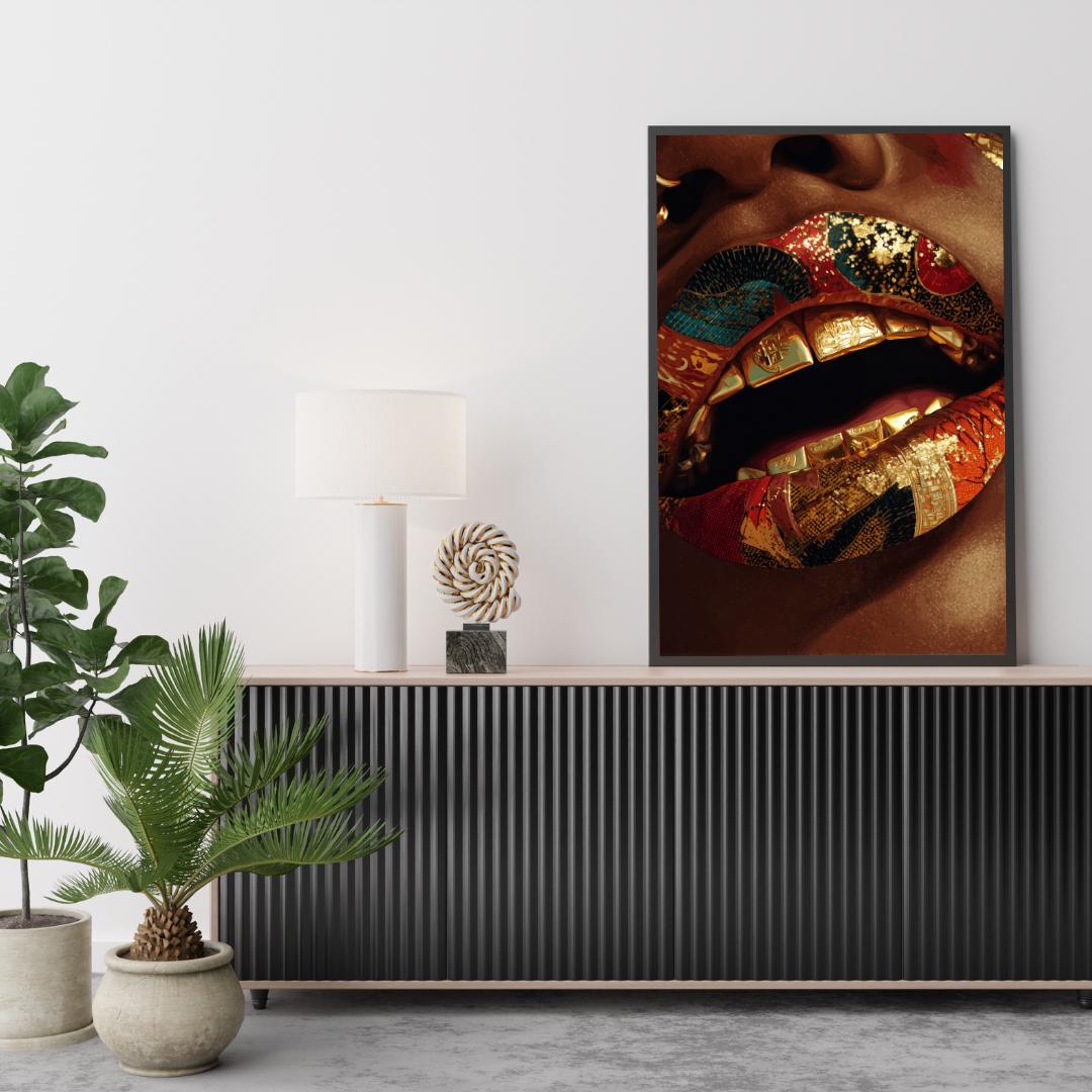Gold Grillz Wall Art Print