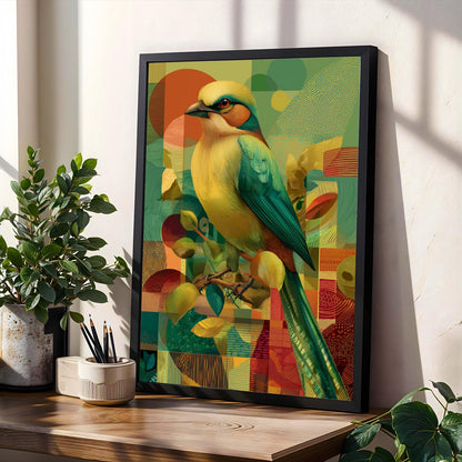 Weaver Bird Geometric Patterns Wall Art Print