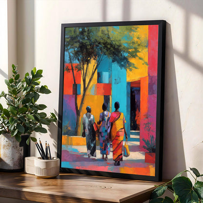 African Market Wall Art Print
