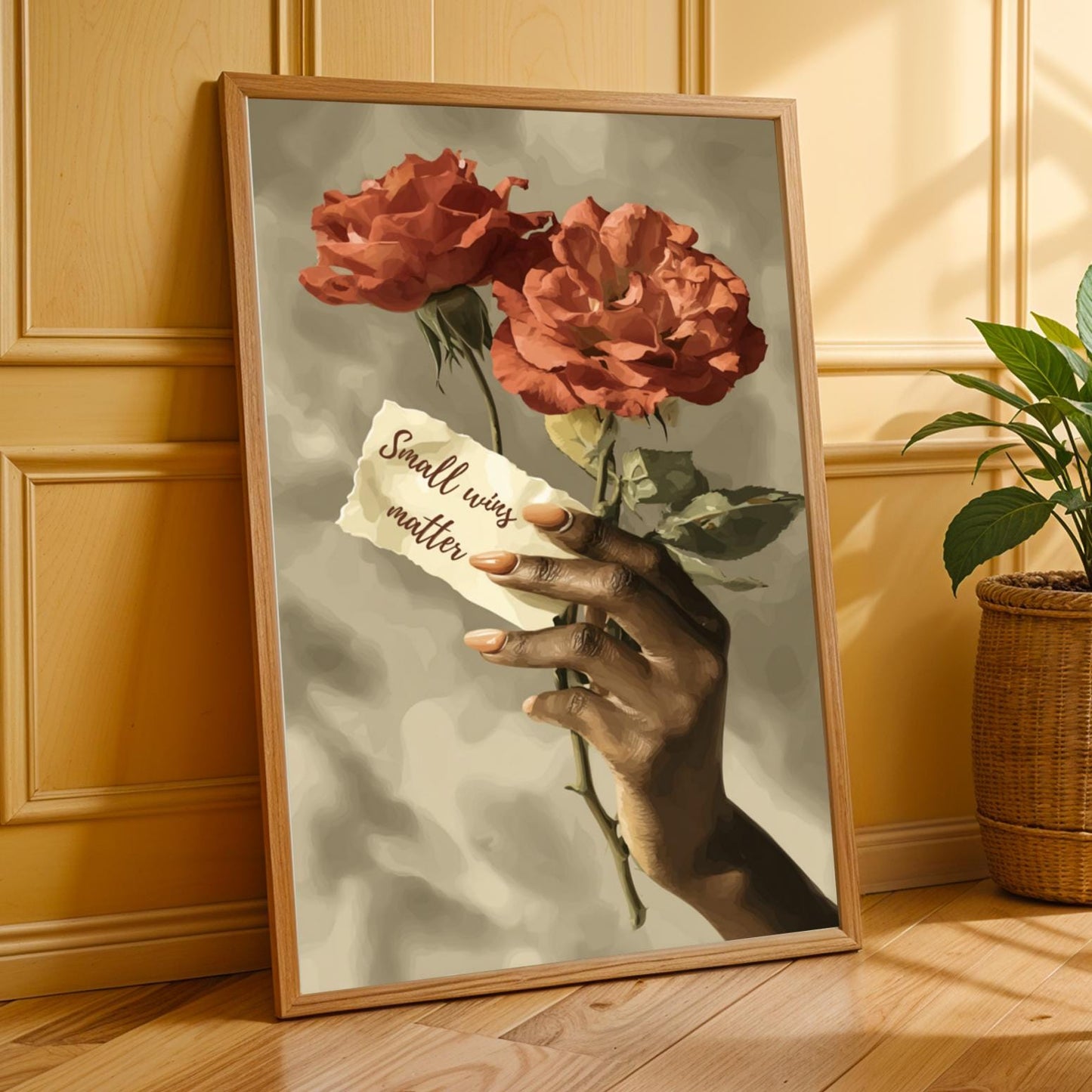 Red Roses Floral Wall Art Print