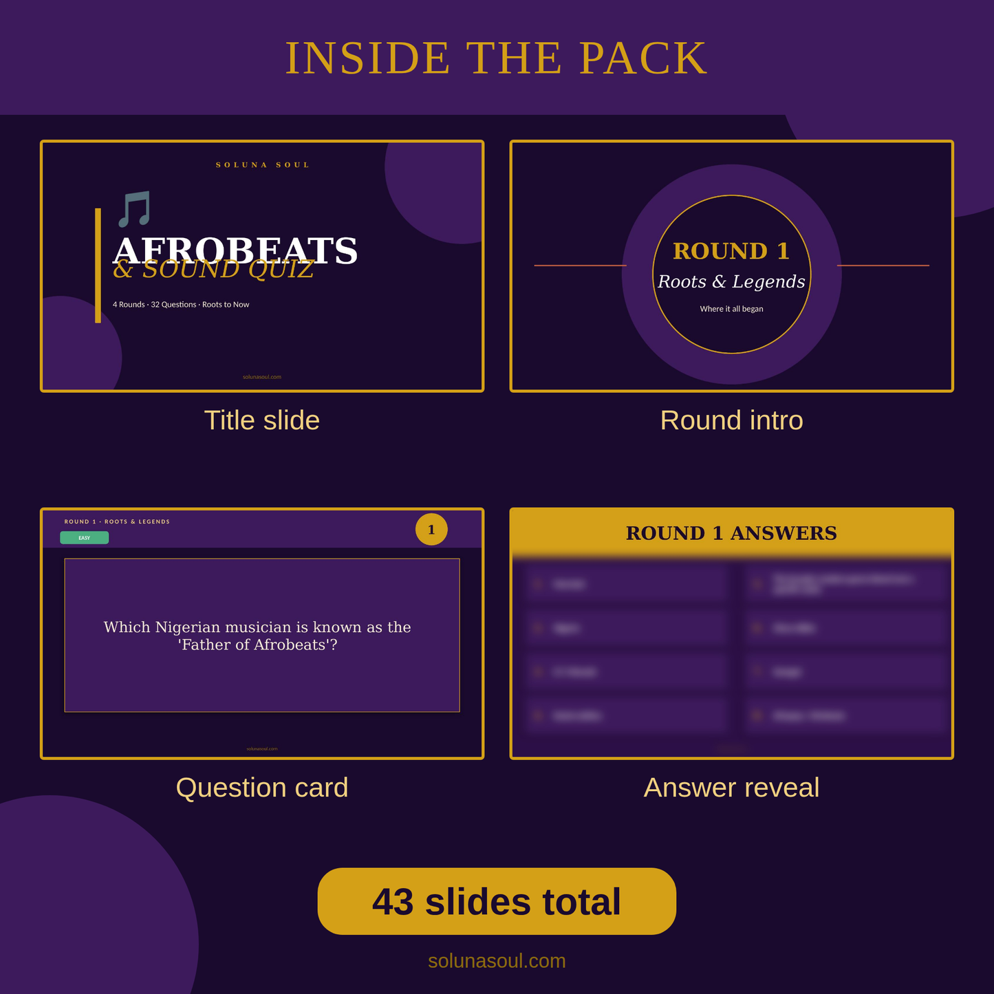 Afrobeats & Black Sounds Music Quiz | PowerPoint Trivia Soluna Soul