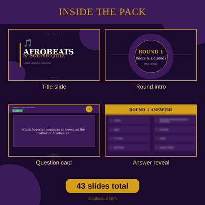 Afrobeats & Black Sounds Music Quiz | PowerPoint Trivia Soluna Soul