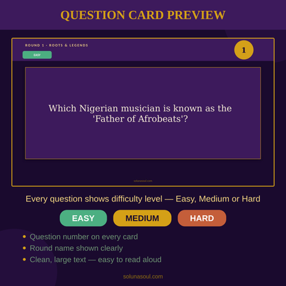 Afrobeats & Black Sounds Music Quiz | PowerPoint Trivia Soluna Soul