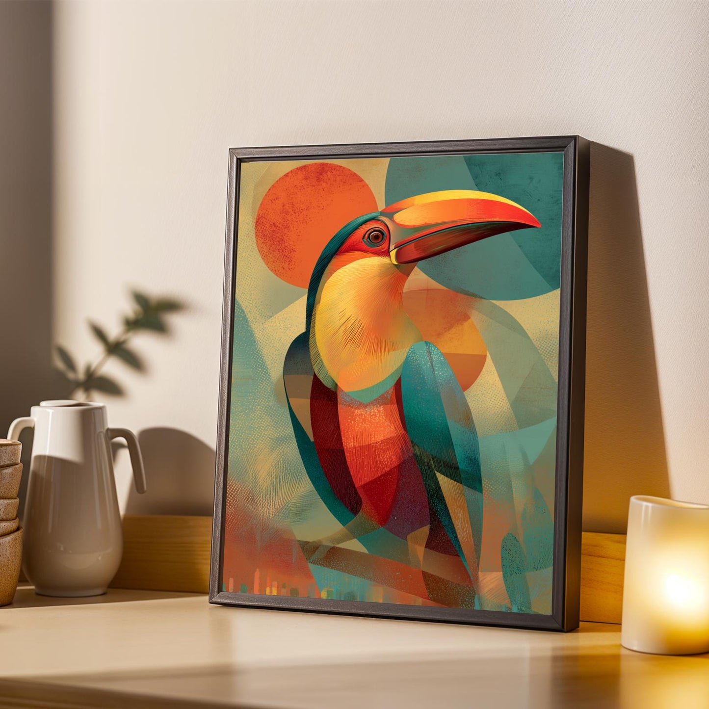 Geometric Toucan Wall Art Print