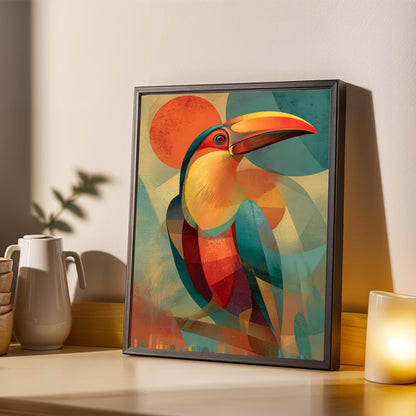 Geometric Toucan Wall Art Print