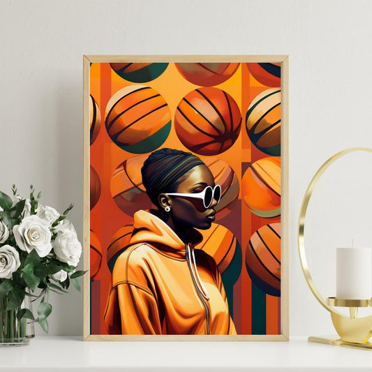 Basketball Wall Art | Afrocentric Woman In Hood...