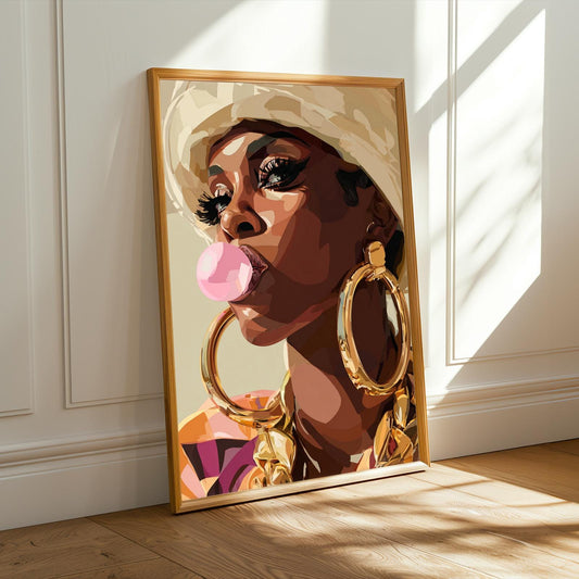 Bubblegum Pop-Art "Missy Elliott Inspired" Wall Art Print