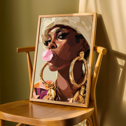 Bubblegum Pop-Art "Missy Elliott Inspired" Wall Art Print