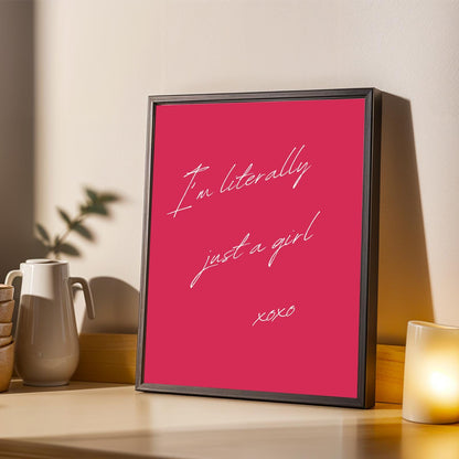 "Just A Girl" & Roses  Wall Art Print Bundle