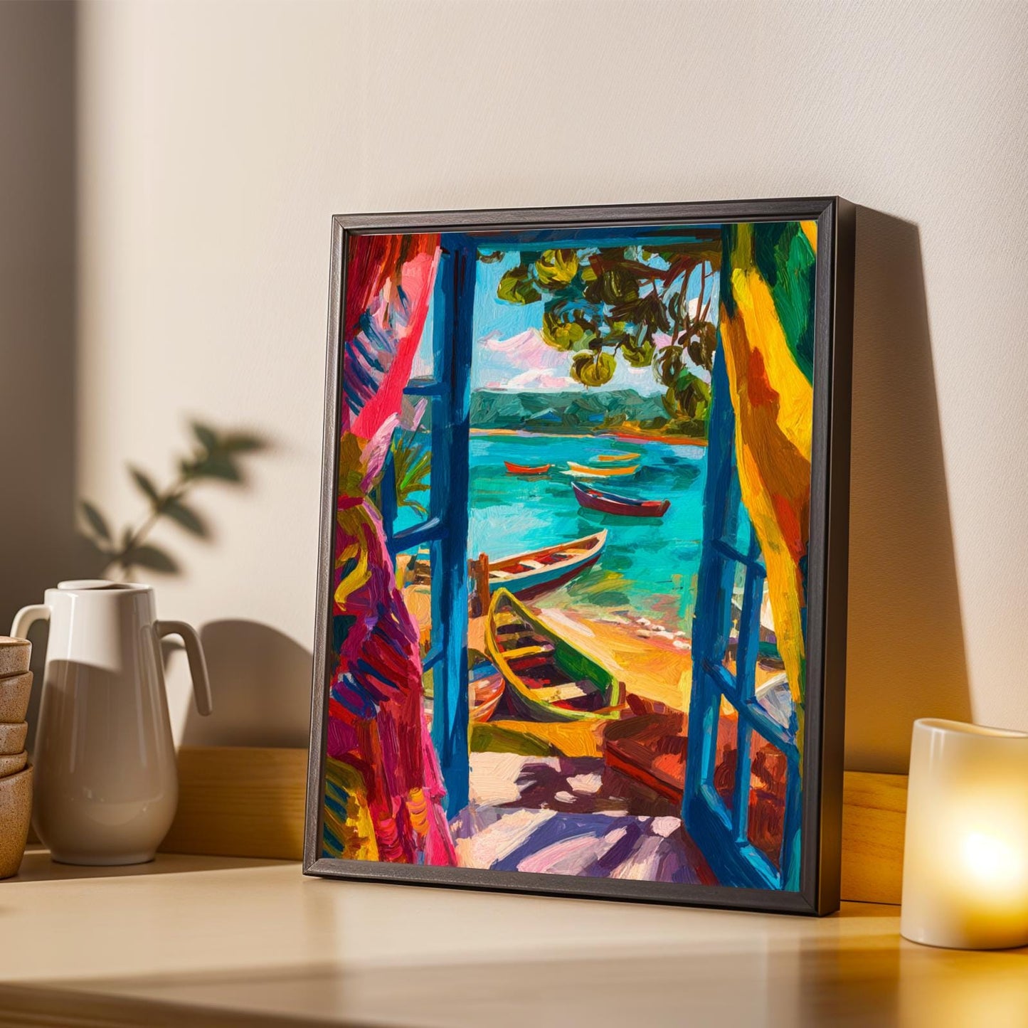 Matisse Inspired Tropical Beach Wall Art Print