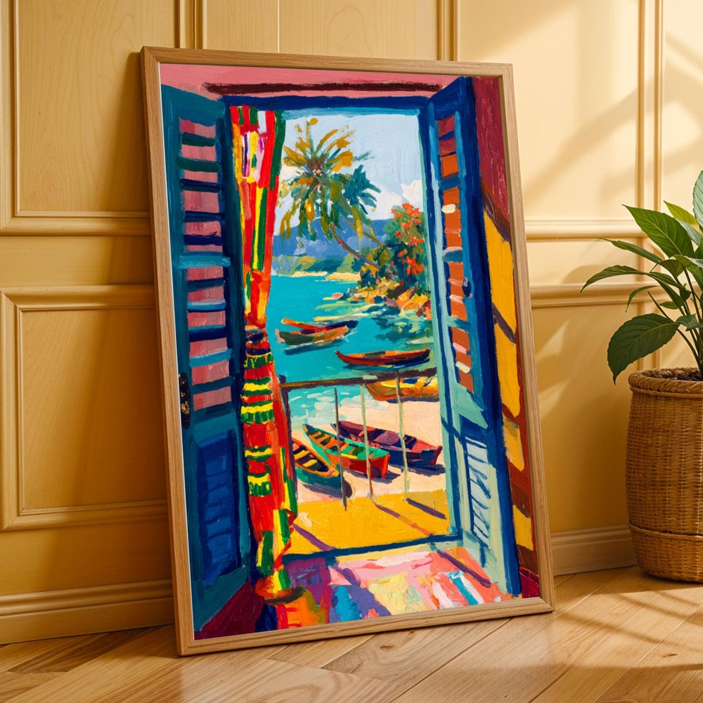 Matisse Inspired Tropical Coastal Wall Art Print