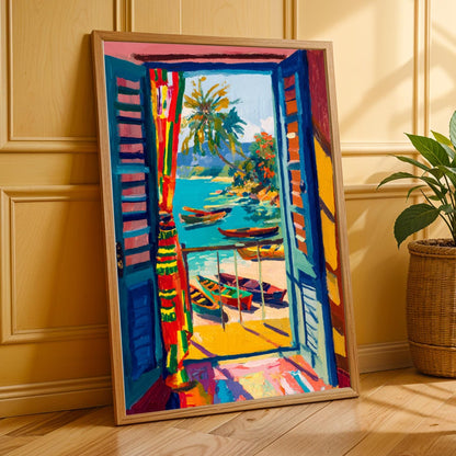 Matisse Inspired Tropical Coastal Wall Art Print