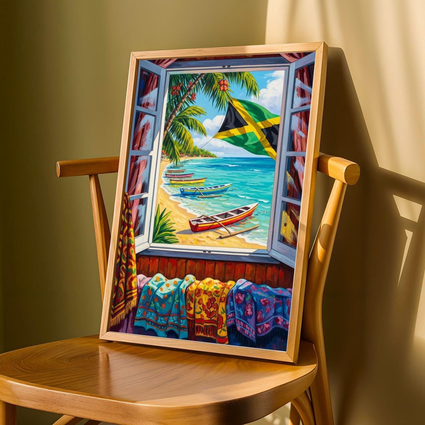 Matisse Inspired Carribean Beach Wall Art Print