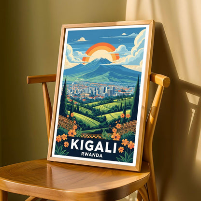 Kigali, Rwanda Reimagined Wall Art Print