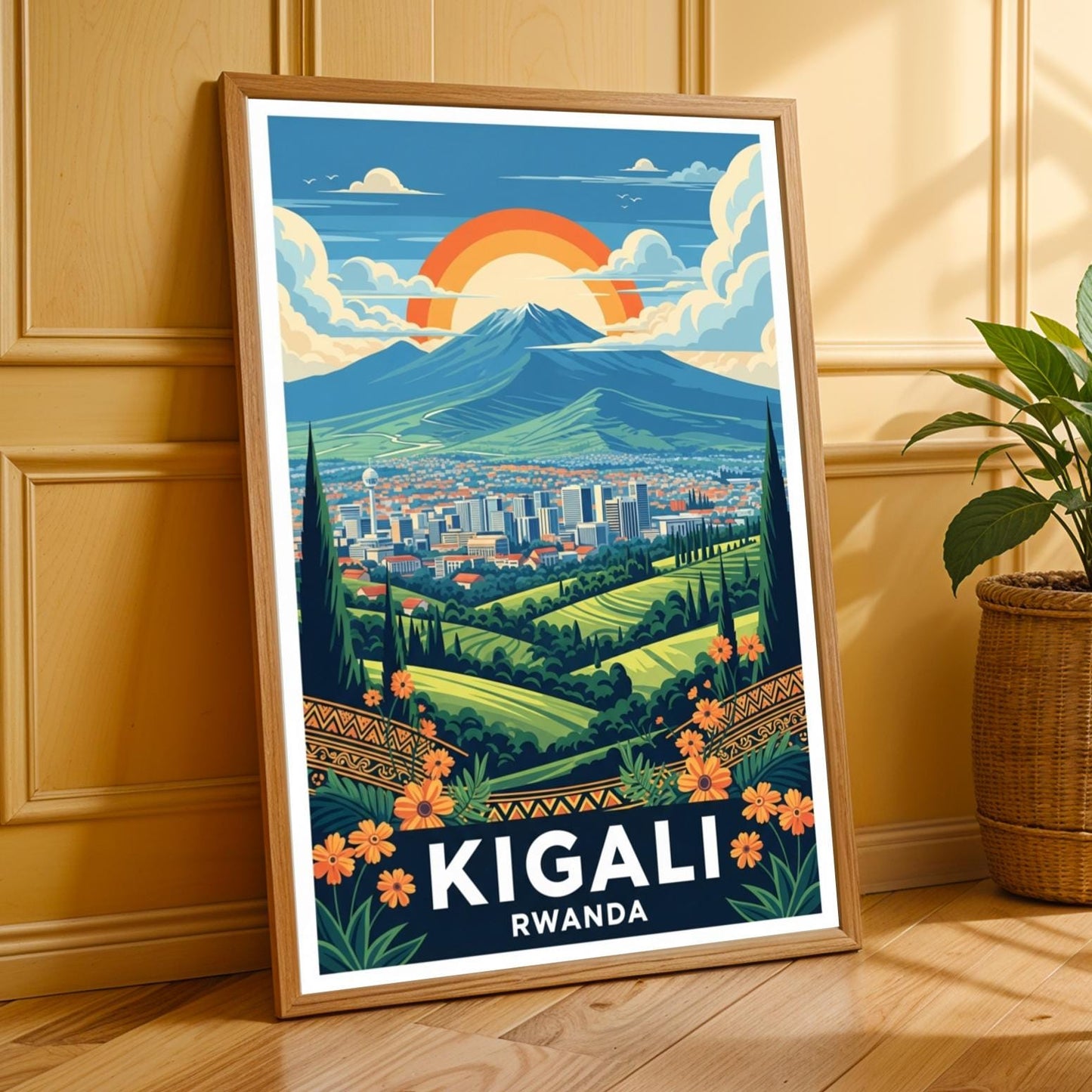 Kigali, Rwanda Reimagined Wall Art Print
