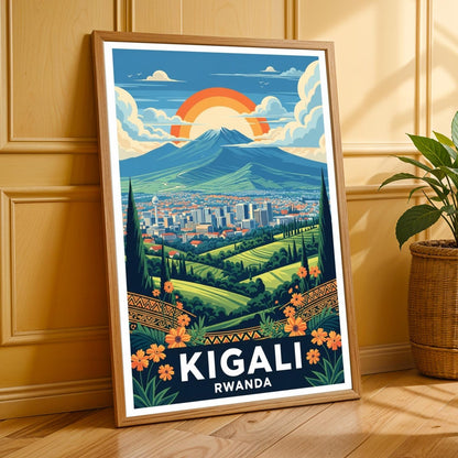 Kigali, Rwanda Reimagined Wall Art Print